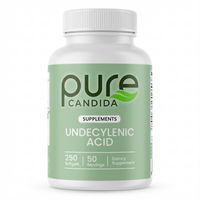 PureCandida - Undecylenic Acid - 250 mg Formerly SF722 Fatty Acid to Support a Healthy Balance of Gut and Vaginal Flora 250 SoftGel Capsule - 50 Servings