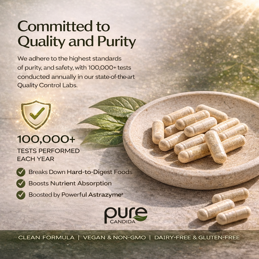 Pure Candida Digestive Enzymes with AstraZyme® – Multi-Enzyme & Probiotic Formula 90 Capsule