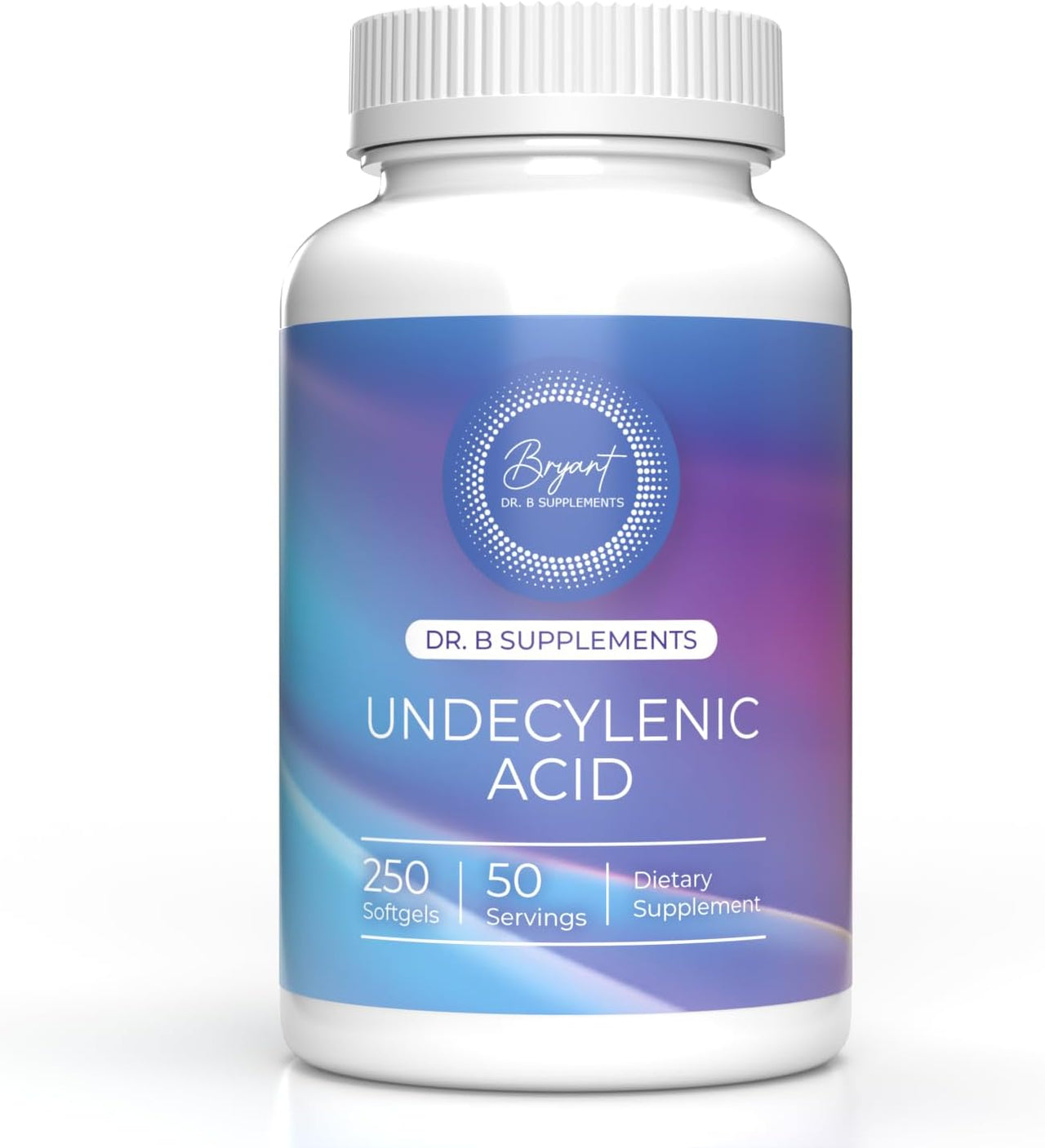 Dr Bryant's Undecylenic Acid - 250 mg Formerly SF722 Fatty Acid to Support a Healthy Balance of Gut and Vaginal Flora 250 SoftGel Capsule - 50 Servings