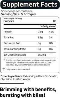 Dr Bryant's Undecylenic Acid - 250 mg Formerly SF722 Fatty Acid to Support a Healthy Balance of Gut and Vaginal Flora 250 SoftGel Capsule - 50 Servings