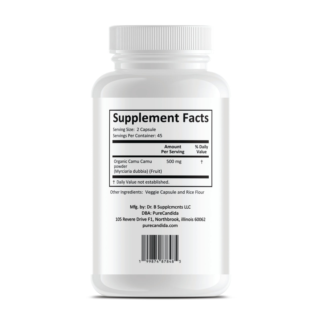 PureCandida Organic Camu Camu Capsules 500mg – Natural Vitamin C Source – Antioxidant Superfruit,  – 90 Capsules