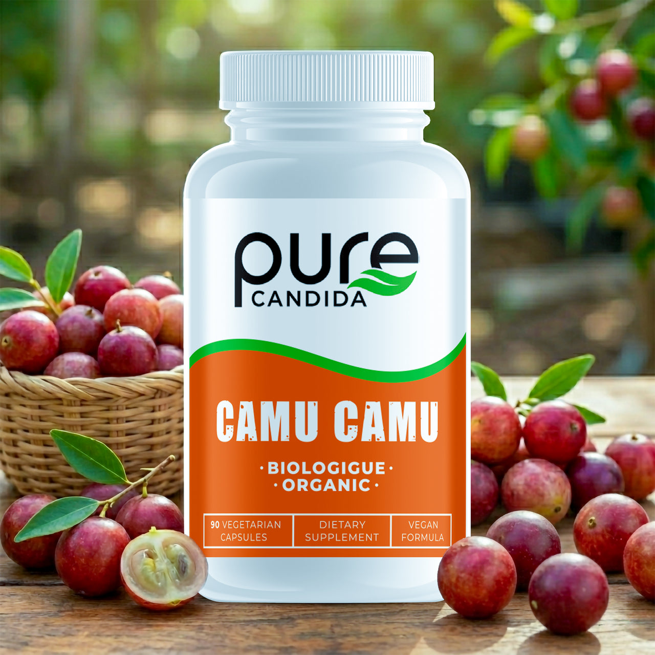 PureCandida Organic Camu Camu Capsules 500mg – Natural Vitamin C Source – Antioxidant Superfruit,  – 90 Capsules