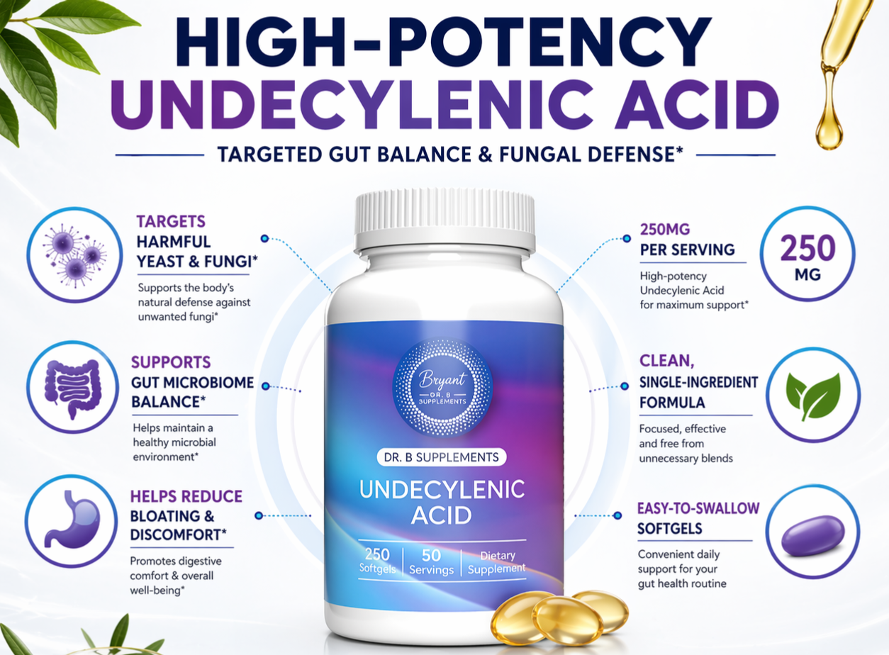 PureCandida Undecylenic Acid 250 mg Softgels – Premium Fatty Acid Supplement | 50 Capsules | Quality Manufactured in USA