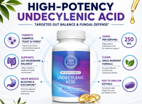 PureCandida Undecylenic Acid 250 mg Softgels – Premium Fatty Acid Supplement | 50 Capsules | Quality Manufactured in USA