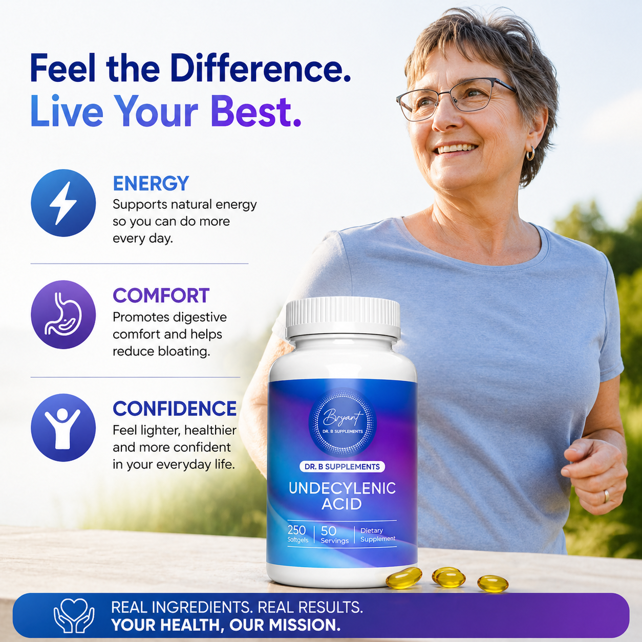 PureCandida Undecylenic Acid 250 mg Softgels – Premium Fatty Acid Supplement | 50 Capsules | Quality Manufactured in USA